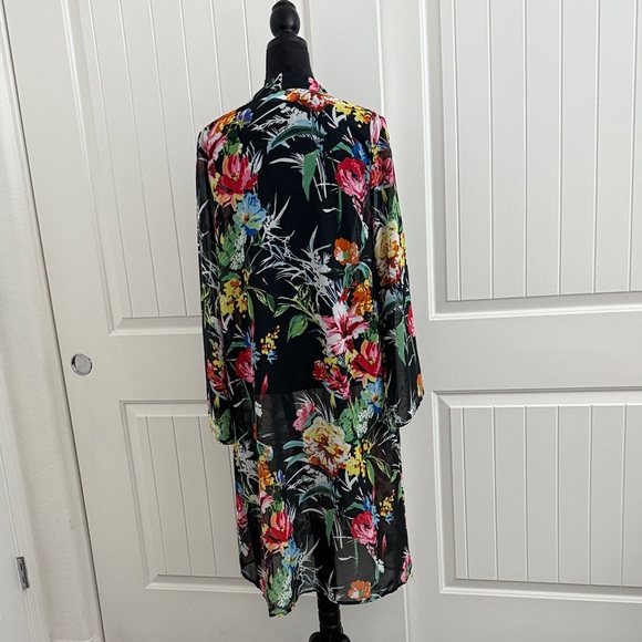 Floral Open-Front Cardigan duster - Picture 4 of 6